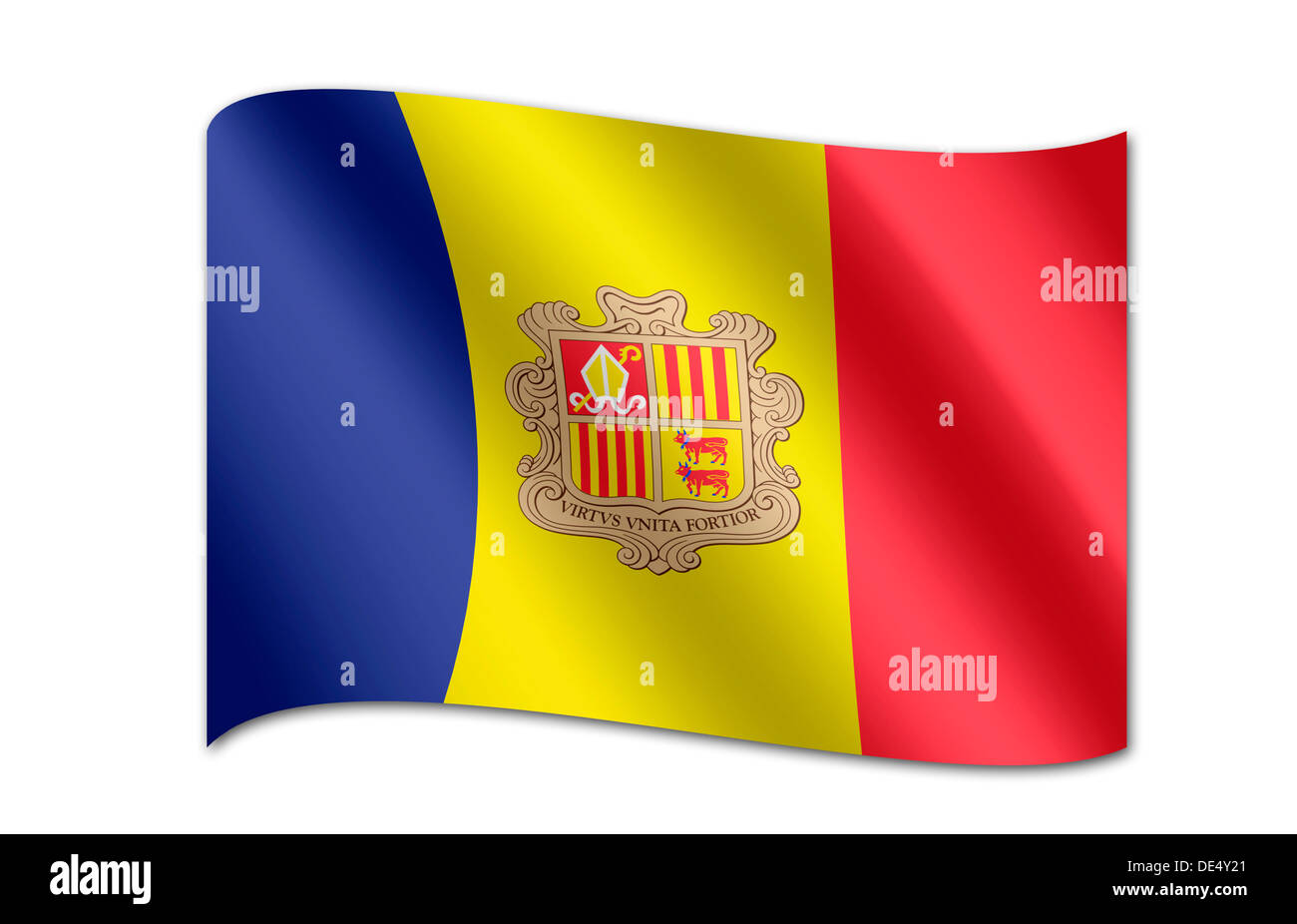 Drapeau de l’Andorre Banque D'Images