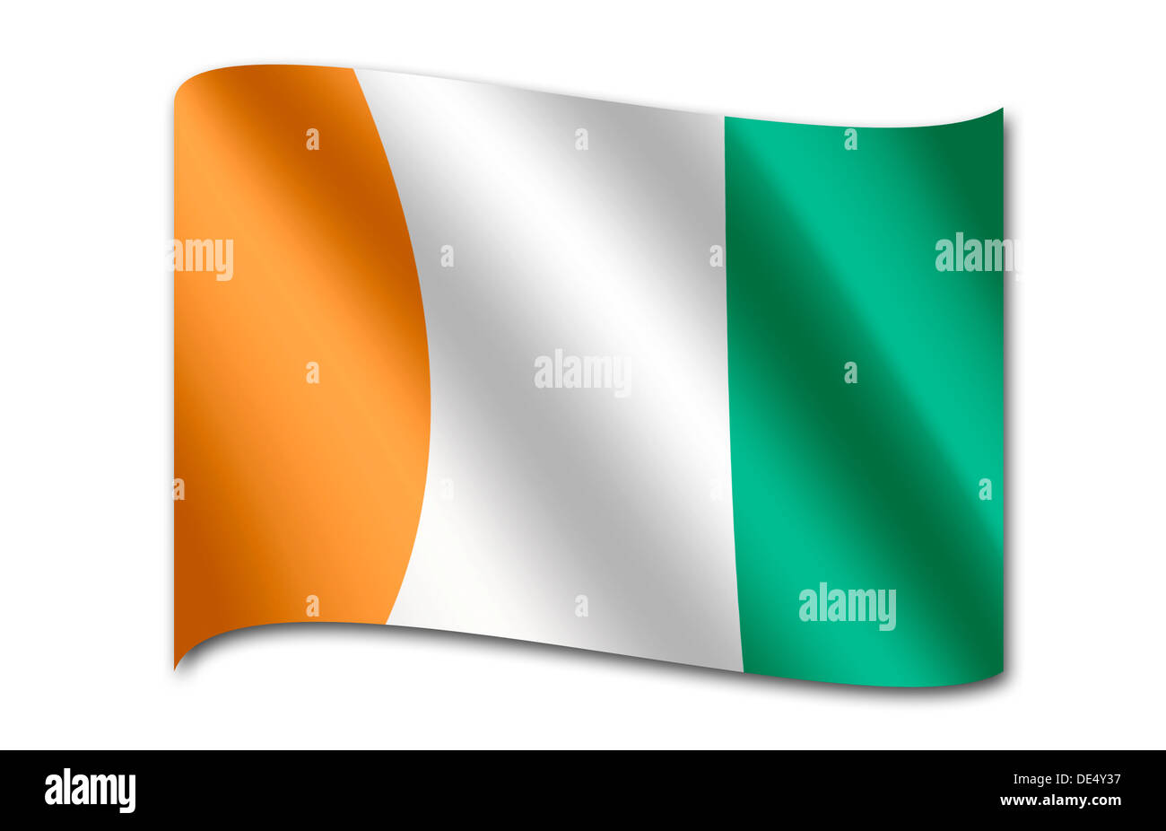 Drapeau de la Côte d'Ivoire, Côte d'Ivoire Banque D'Images