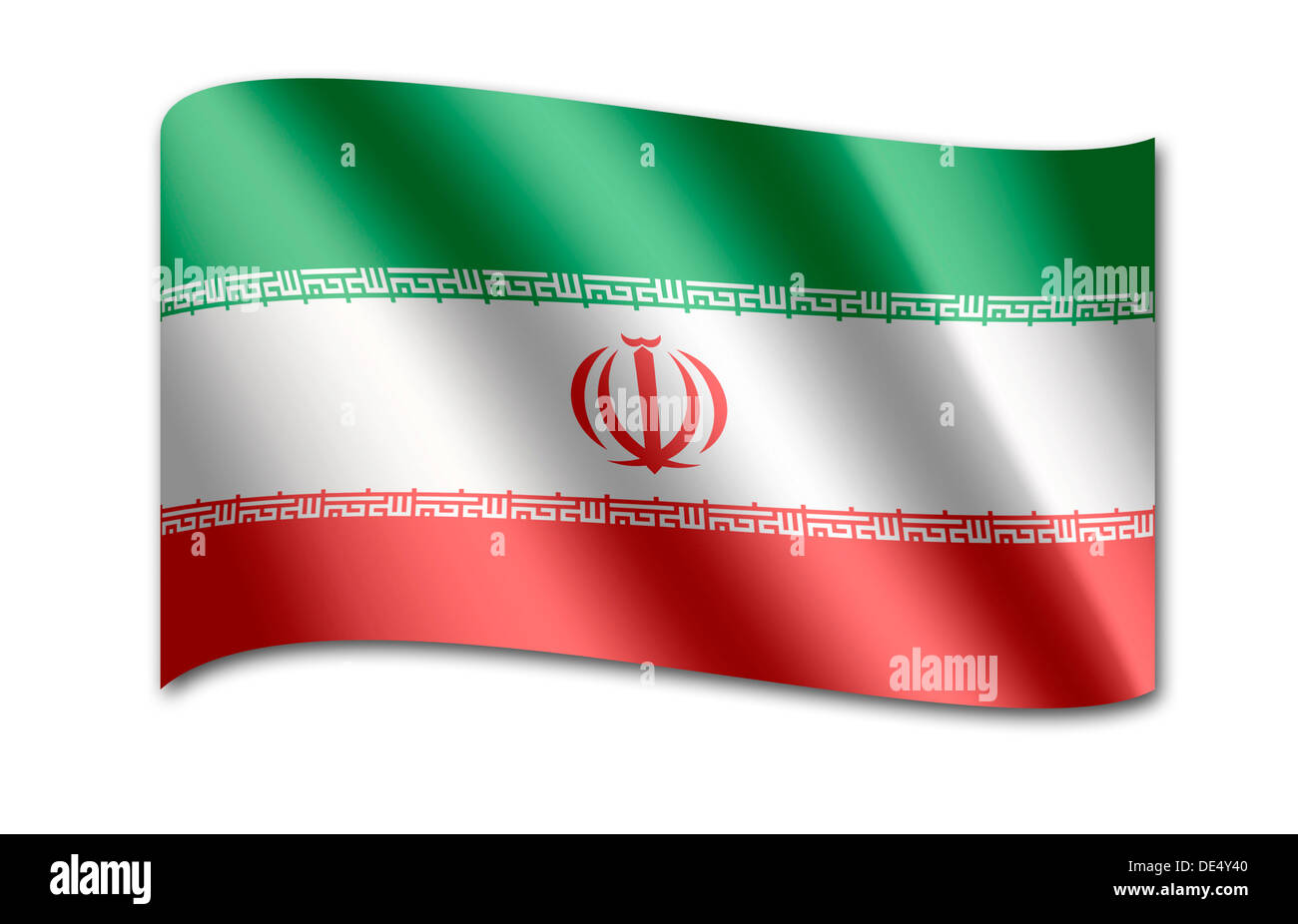 Drapeau de l’Iran Banque D'Images