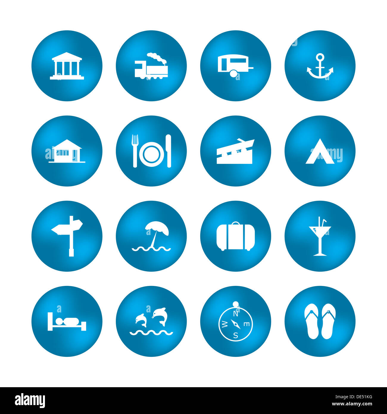 Diverses icônes de voyage avec conception spéciale Banque D'Images
