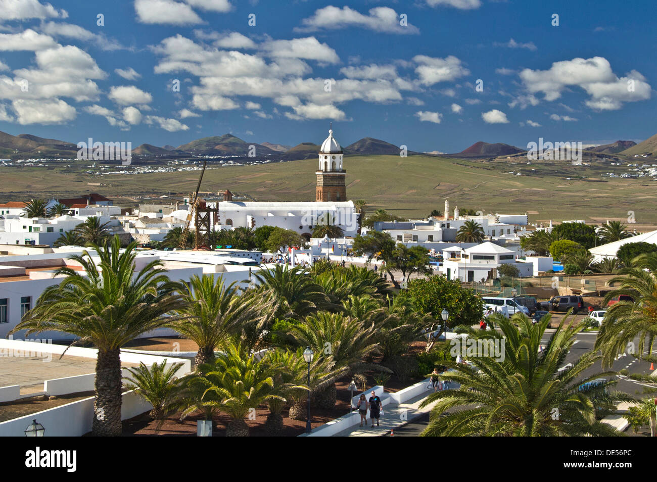 Teguise Vieille Ville avec l'église de Nuestra Señora de Guadalupe, Lanzarote Iles Canaries Espagne Banque D'Images