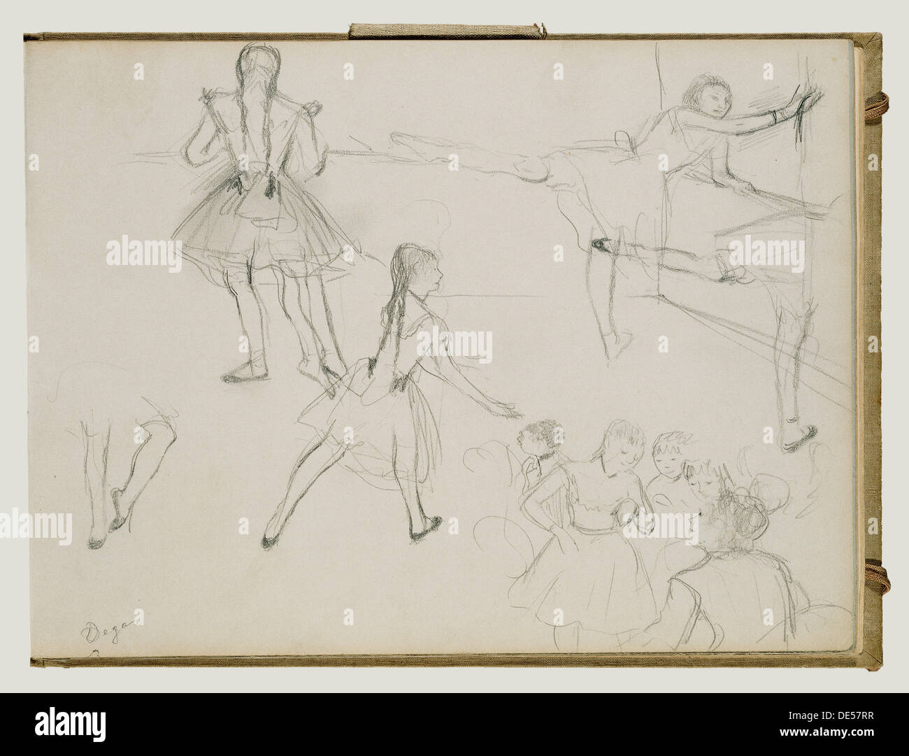 Danseurs de Ballet en répétition ; Edgar Degas, Français, 1834 - 1917 ; environ 1877 Banque D'Images
