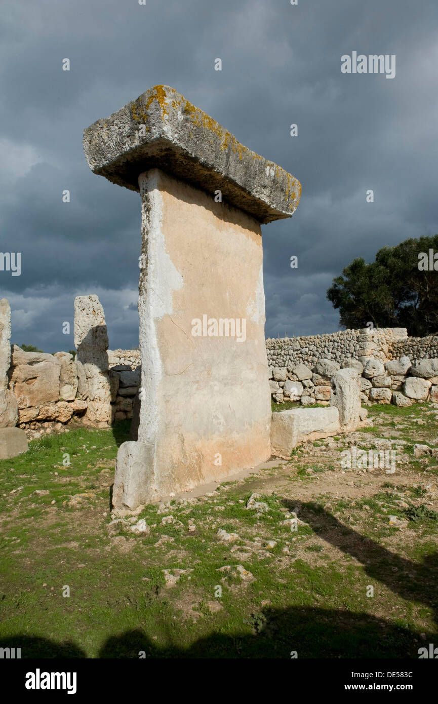 Ancient monuments mégalithiques vu dans les îles Baléares, Espagne Banque D'Images