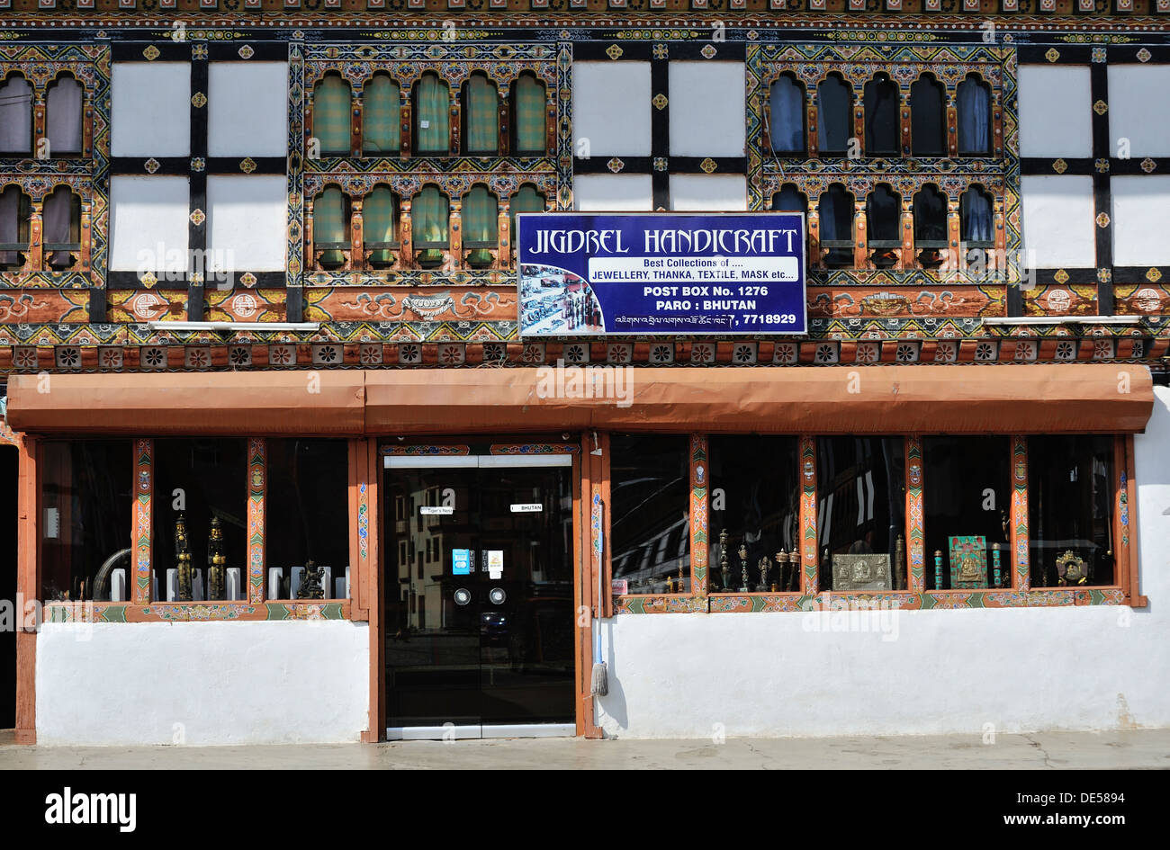 Boutique de souvenirs, Paro, Bhoutan Banque D'Images