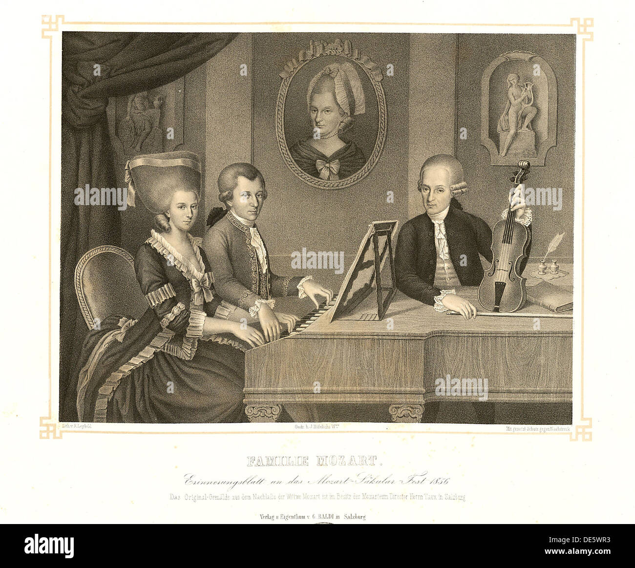 Famille Mozart. Artiste : Croce, Johann Nepomuk, della (1736-1819) Banque D'Images