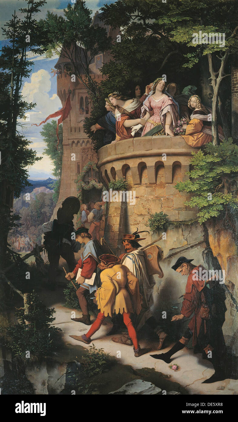 La Rose, ou l'artiste, 1847. Artiste : Schwind, Moritz Ludwig von, (1804-1871) Banque D'Images