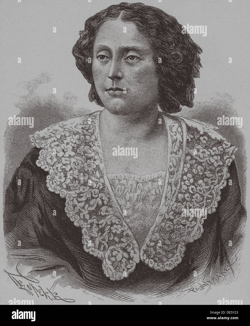 Portrait de Nino Aleksandrovna Bolshoy Pr. Petrogradskoy Storony (née Chavchavadze), 1886. Artiste : Pannemaker, François (1822-1900) Banque D'Images