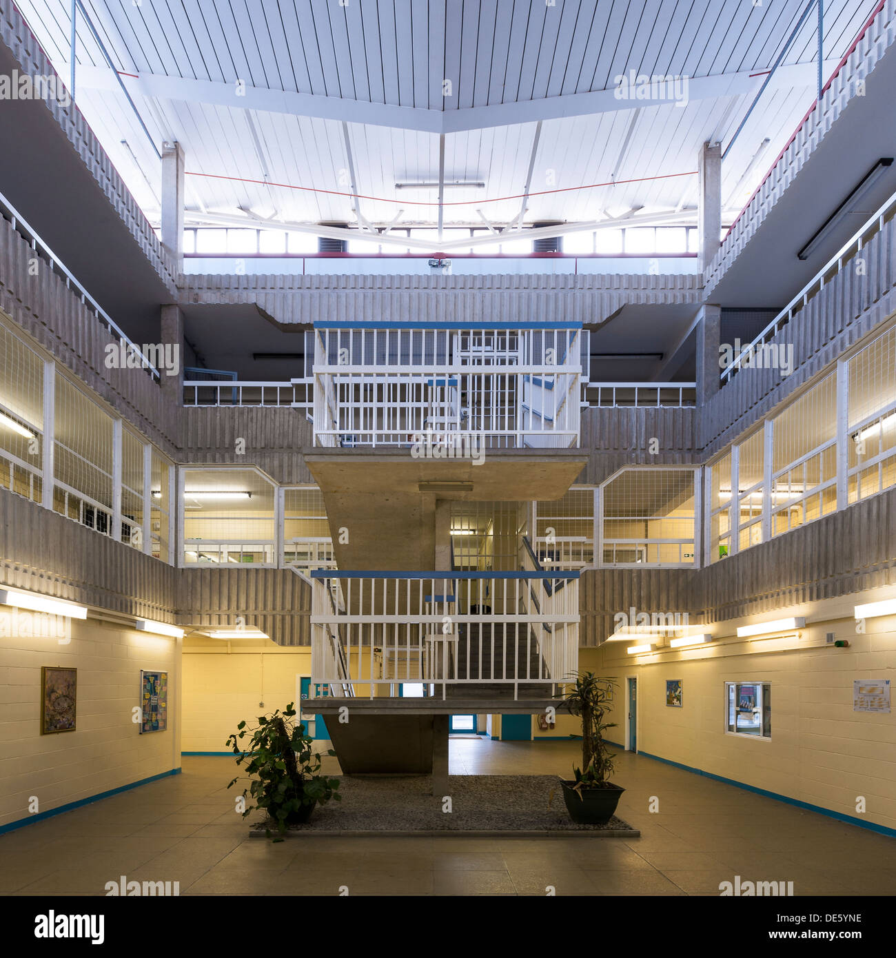 L'intérieur d'un bâtiment d'activités dans l'une des prisons de Sa Majesté dans le Lancashire au Royaume-Uni. Banque D'Images
