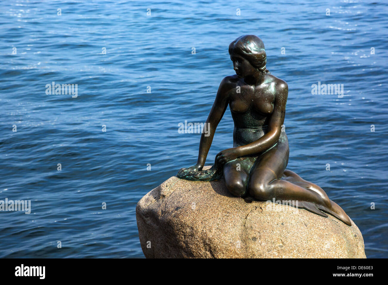 Copenhague, Danemark, la statue de bronze de la Petite Sirène Banque D'Images