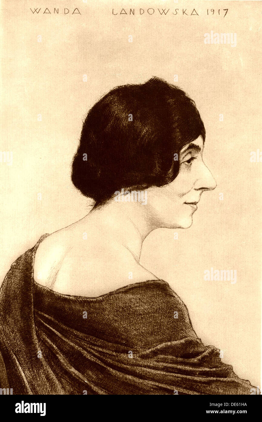 Portrait de Wanda Landowska (1879-1959), 1917. Artiste : Orlik, Emil (1870-1932) Banque D'Images