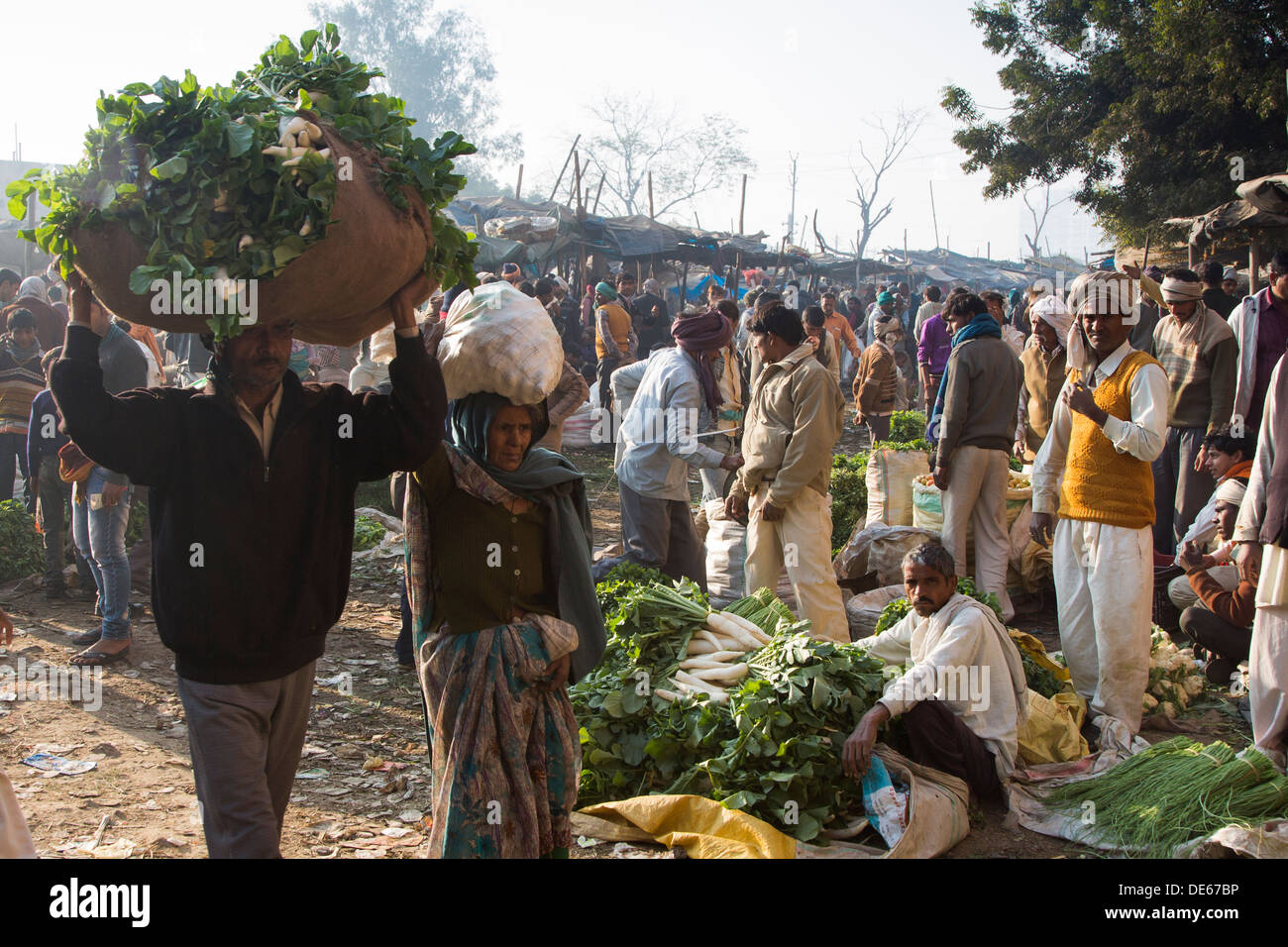 L'Inde, Uttar Pradesh, Agra, légumes du marché Banque D'Images