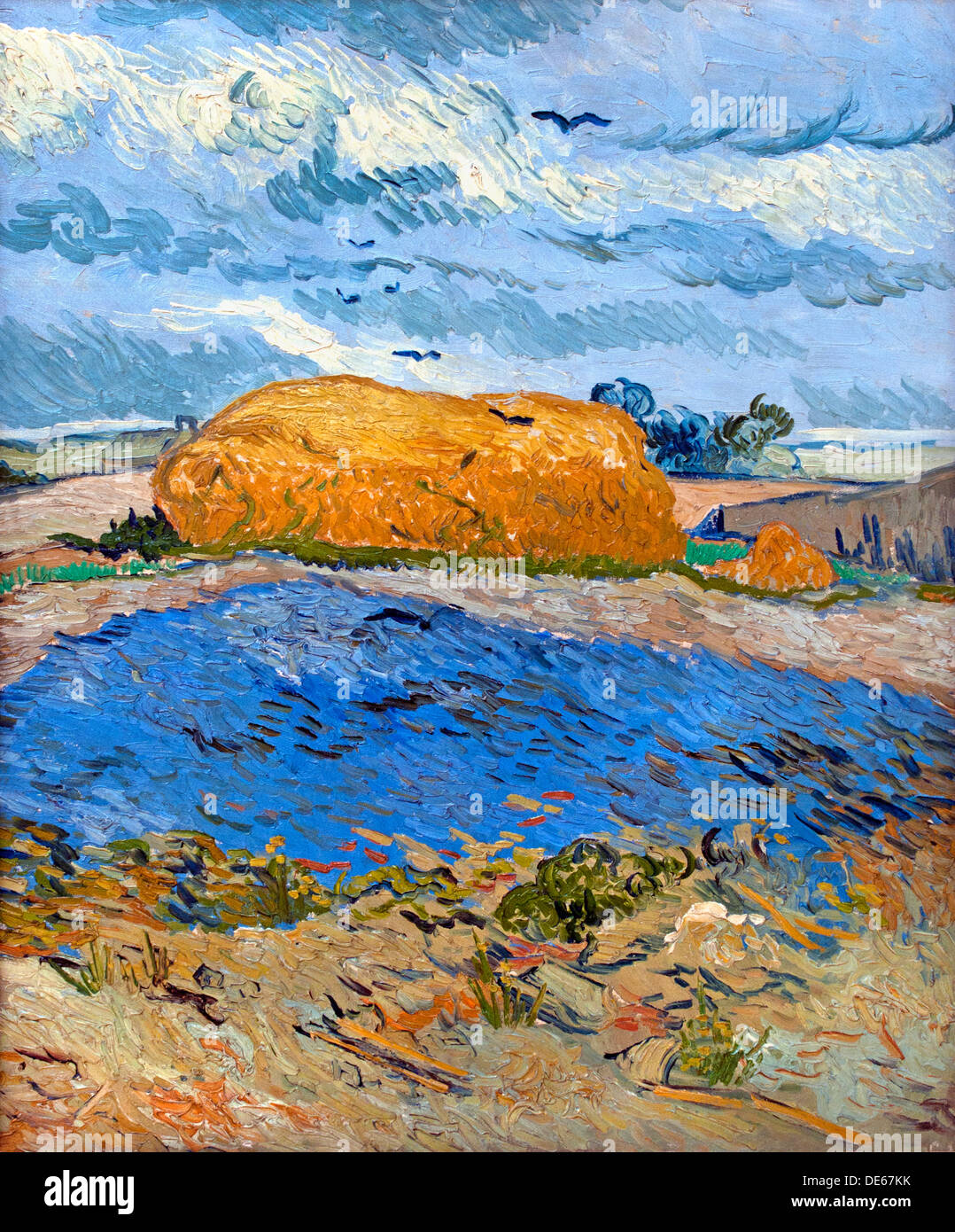 Pile de blé sous un ciel nuageux 1889 Saint Remy Vincent van Gogh 1853 - 1890 Pays-Bas Néerlandais Banque D'Images