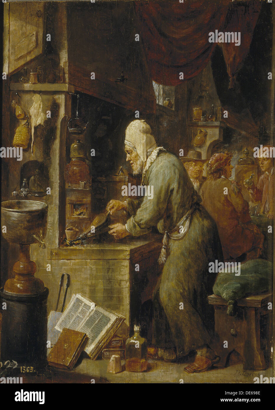 Un alchimiste, 1631-1640. Artiste : Teniers, David, le jeune (1610-1690) Banque D'Images