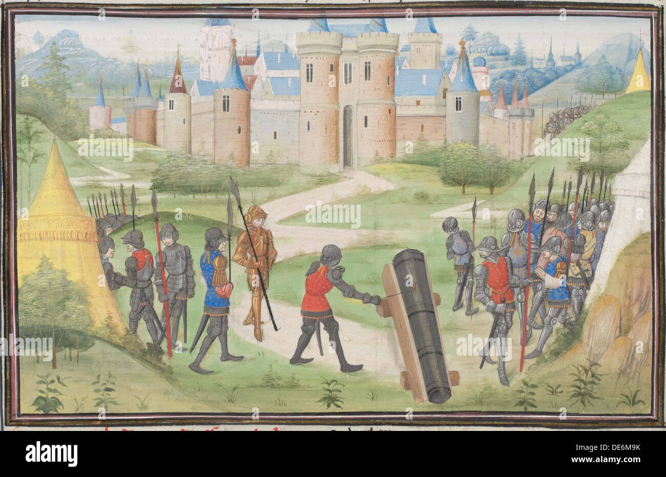 Camp des Croisés, près de Jérusalem. Historia de la Miniature par Guillaume de Tyr, 1460s. Artiste : Anonyme Banque D'Images