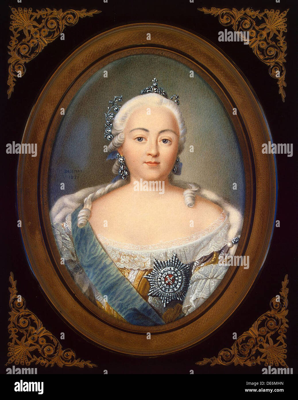 Portrait de l'Impératrice Elisabeth Petrovna (1709-1762). Artiste : Benner, Jean-Henri (1776-1836) Banque D'Images