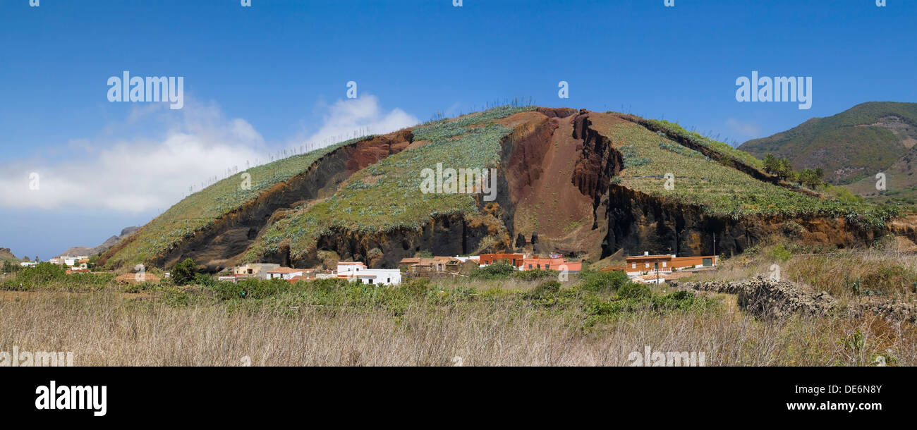 Cône de cendres à El Palmar, Tenerife, Canaries. Banque D'Images