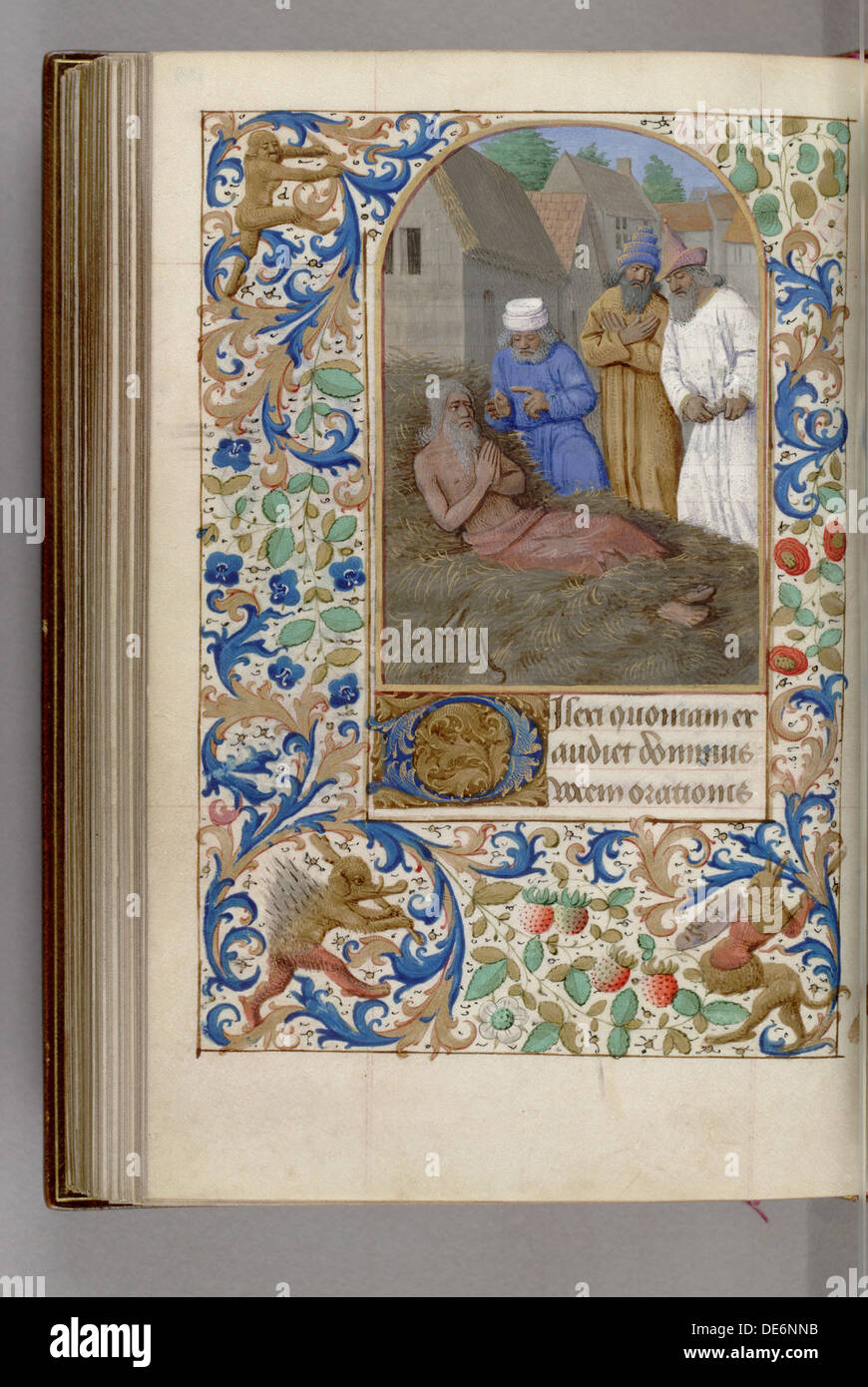 Le travail sur l'indigent (Livre d'heures), 1450-1499. Artiste : Fouquet, Jean (atelier) Banque D'Images