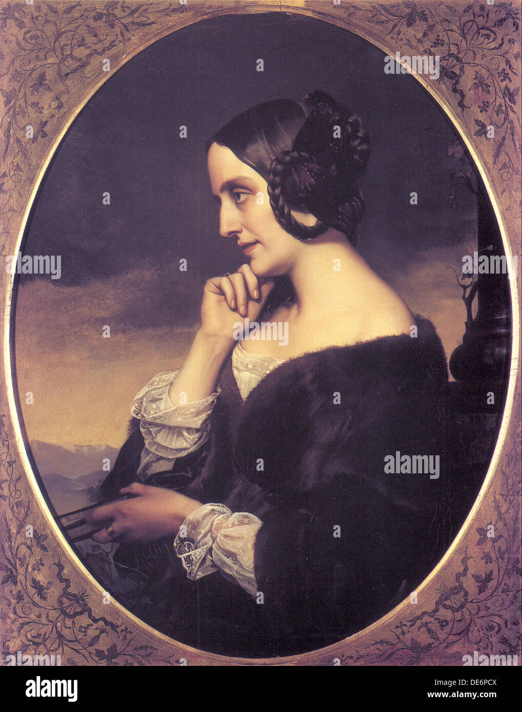 Portrait de Marie d'Agoult (1805-1876), 1843. Artiste : Lehmann, Henri (1814-1882) Banque D'Images