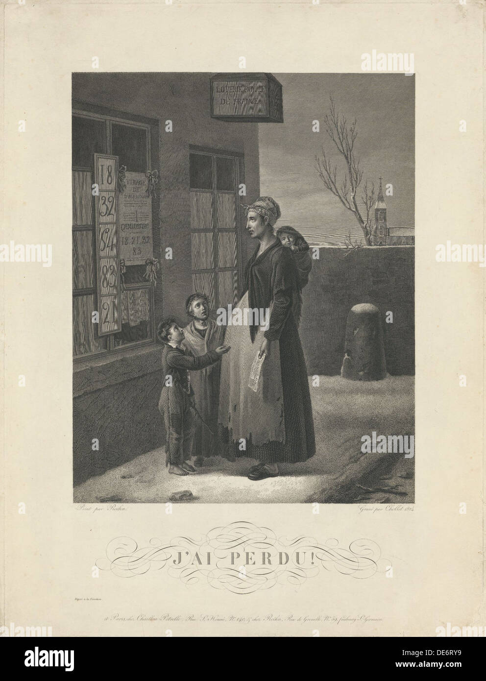 J'ai perdu !, 1824. Artiste : Roehn, Adolphe (1780-1867) Banque D'Images