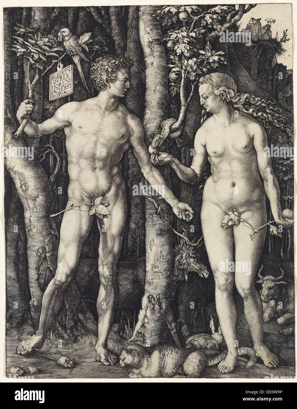 Adam et Eve, 1504. Artiste : Dürer, Albrecht (1471-1528) Banque D'Images