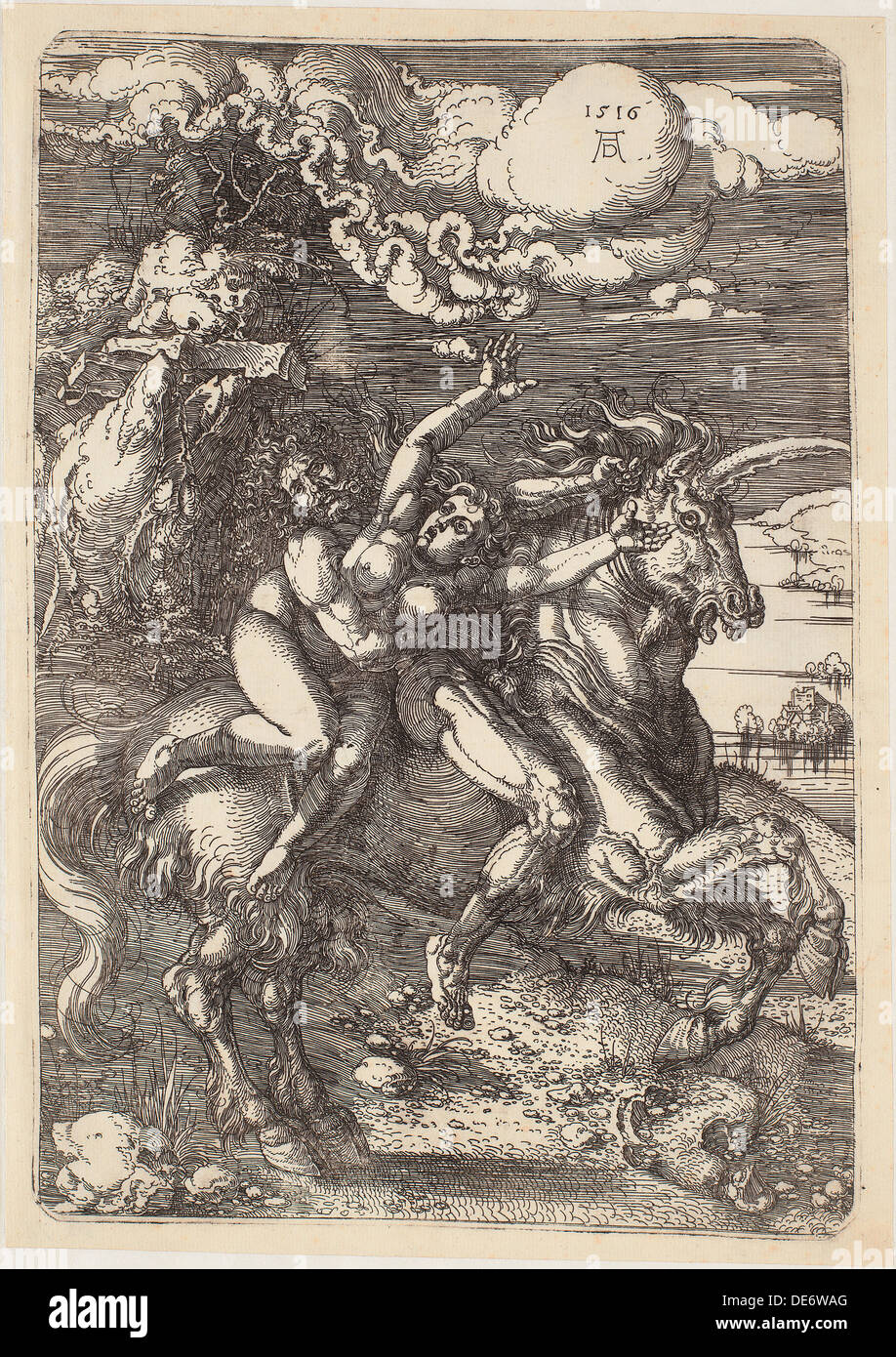 Enlèvement de Proserpine sur une licorne, 1516. Artiste : Dürer, Albrecht (1471-1528) Banque D'Images