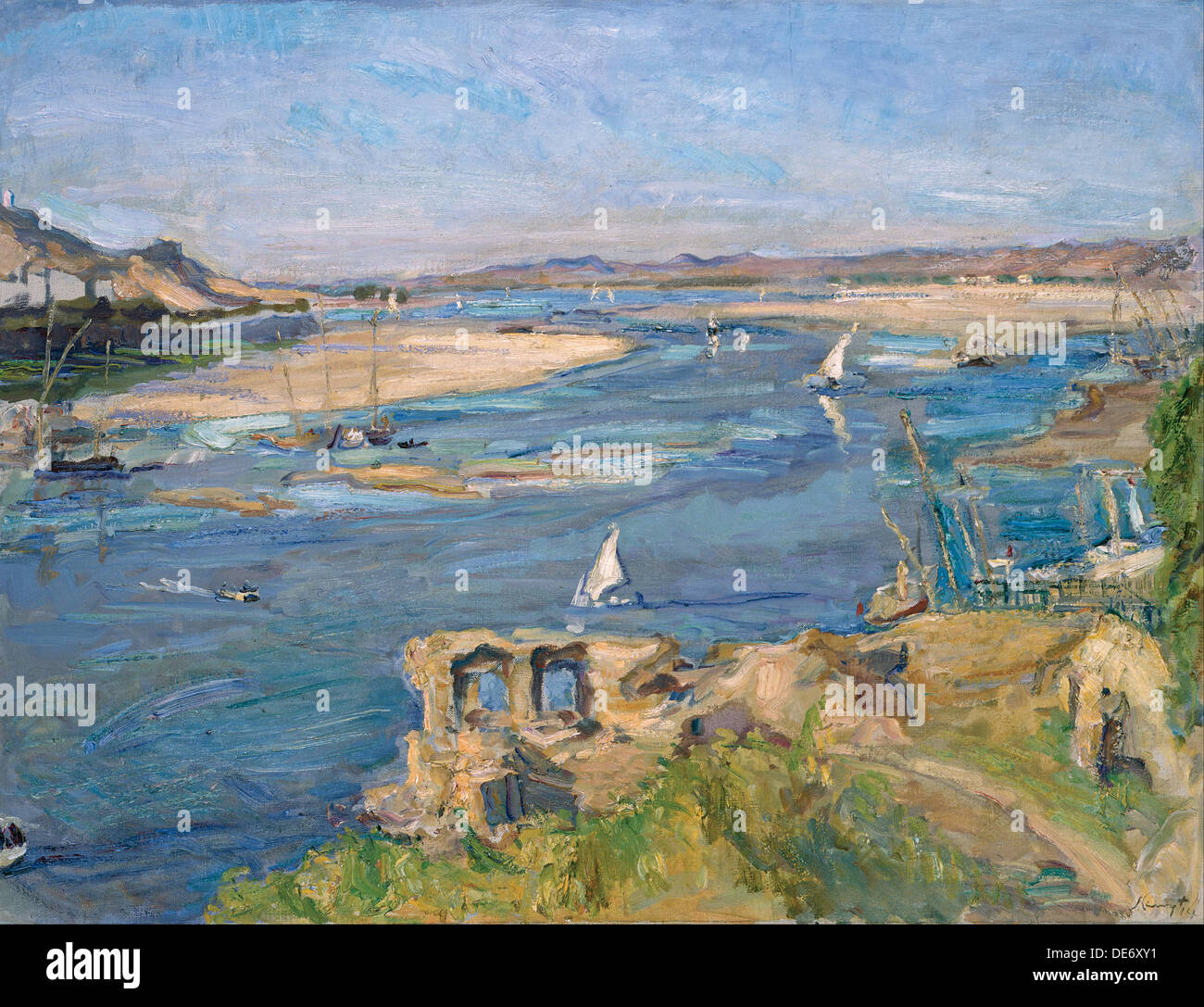 Le Nil près d'Assouan, en 1914. Artiste : Slevogt, Max (1868-1932) Banque D'Images