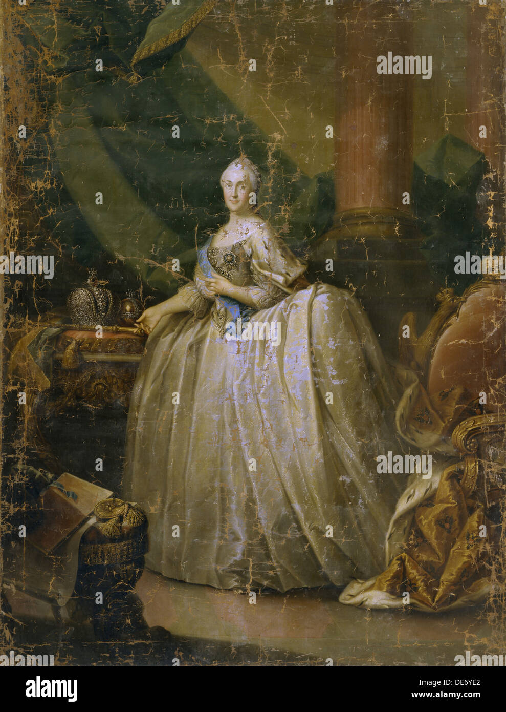 Portrait de l'impératrice Catherine II (1729-1796), 1765. Artiste : Buchholz, Heinrich (1735-1780) Banque D'Images