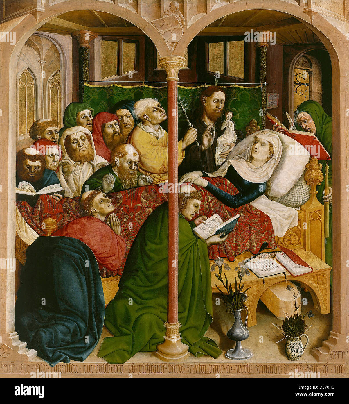 La mort de Marie. Les ailes de l'autel, 1437 Wangen im Allgäu. Artiste : Hans Multscher (ch. 1400-1467) Banque D'Images