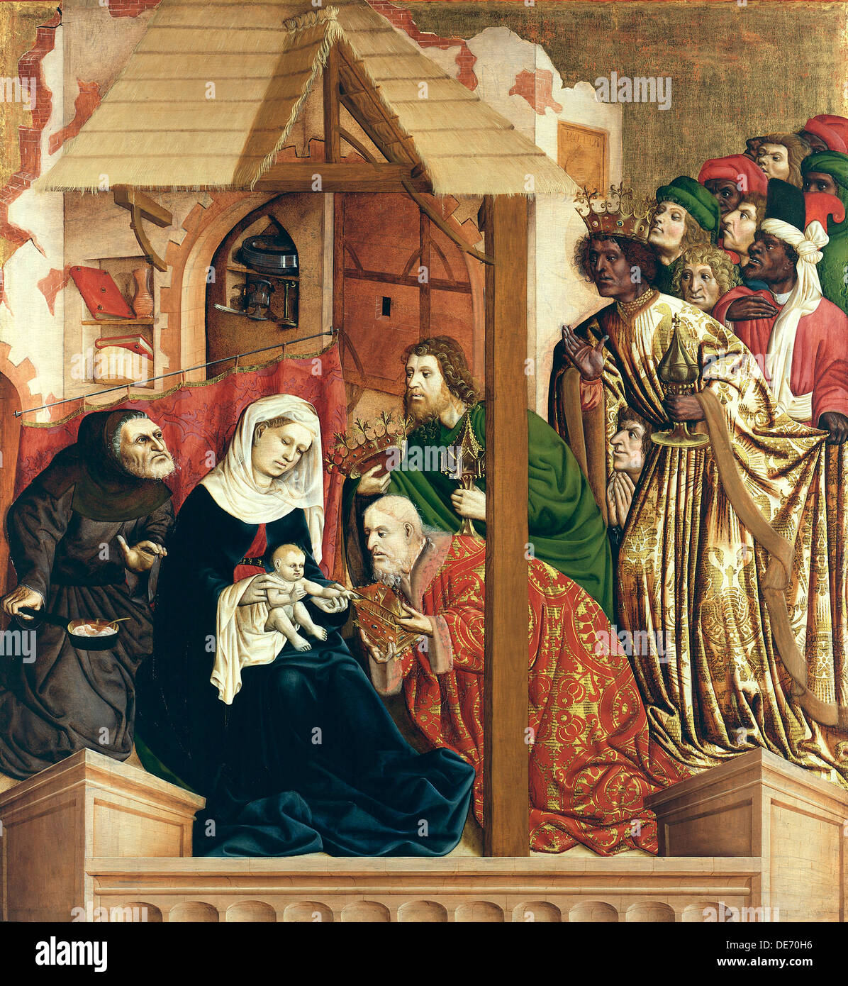 L'Adoration des Mages. Les ailes de l'autel, 1437 Wangen im Allgäu. Artiste : Hans Multscher (ch. 1400-1467) Banque D'Images