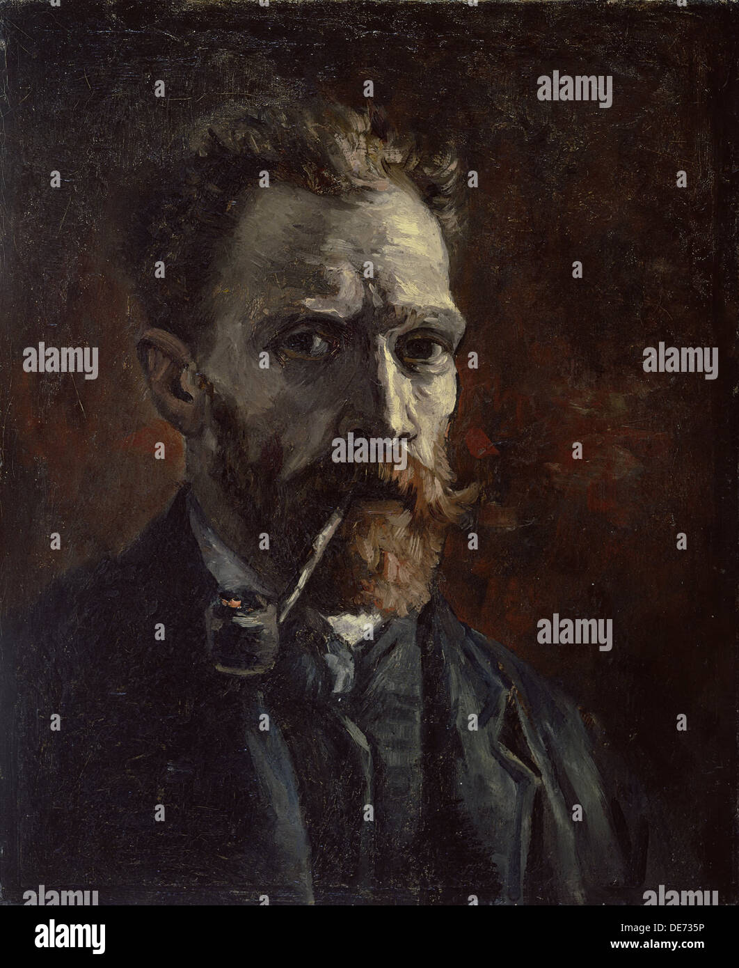 L'auto-portrait avec tuyau, 1886. Artiste : van Gogh, Vincent, (1853-1890) Banque D'Images