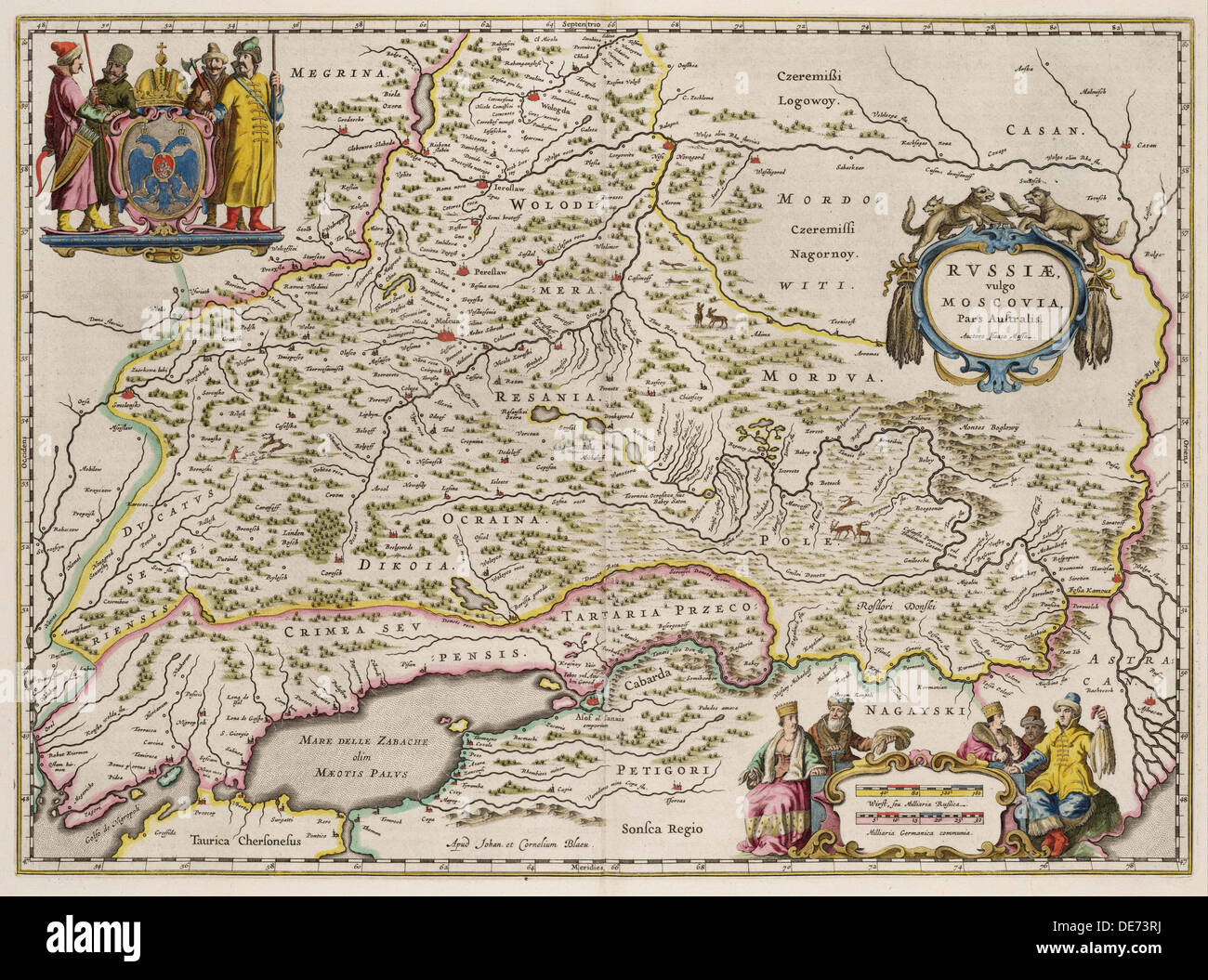 Le sud de la Russie (carte de : Partes septentrionalis et orientalis), 1664. Artiste : Massa, Isaac Abrahamsz. (1586-1643) Banque D'Images