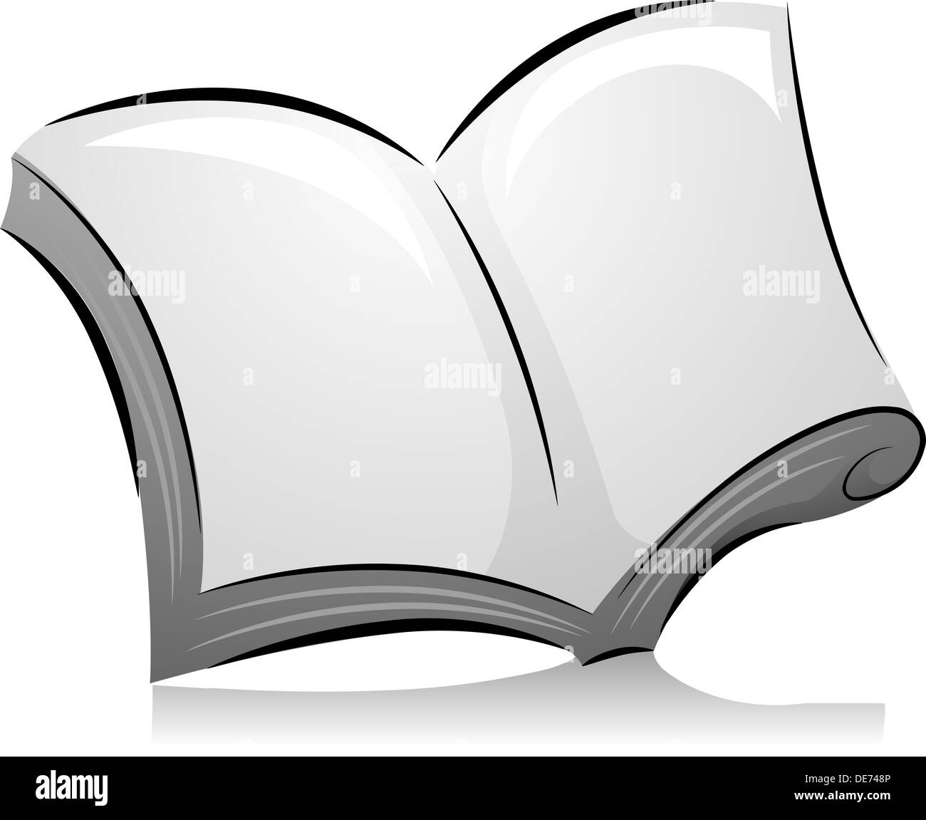 Illustration de Livre blanc ouvert en noir et blanc Banque D'Images