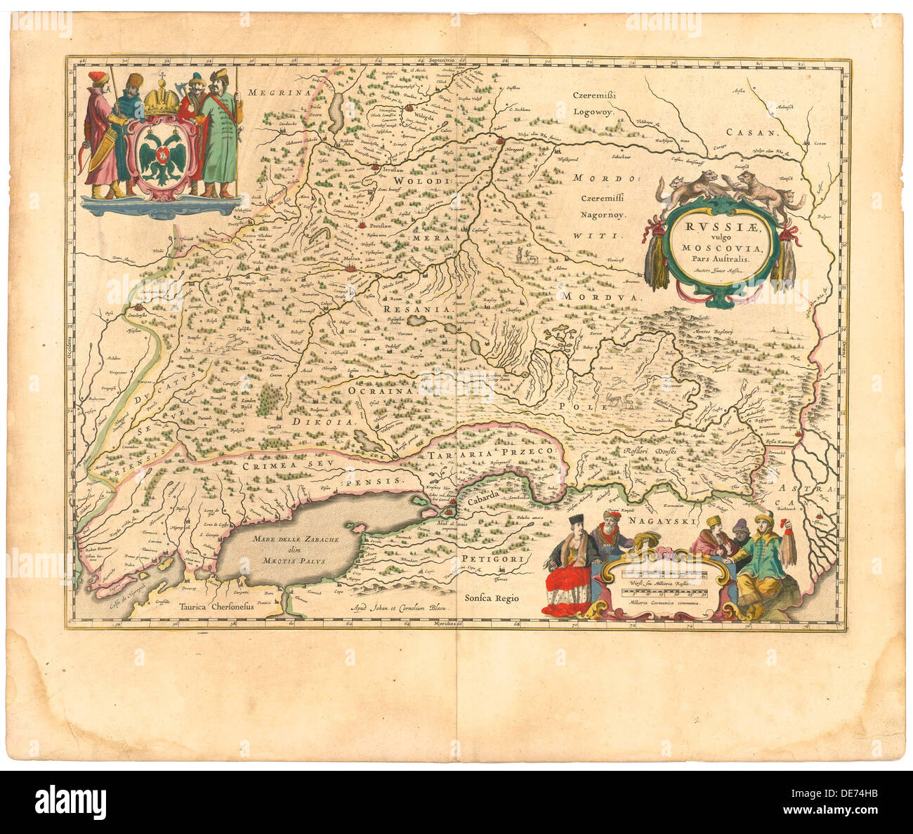 Carte de la Russie (De : Theatrum Orbis Terrarum...), 1645. Artiste : Blaeu, Willem Janszoon (1571-1638) Banque D'Images