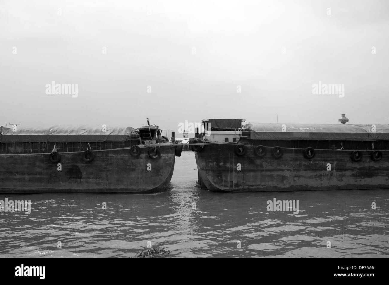 Mekong River Barge Banque D'Images