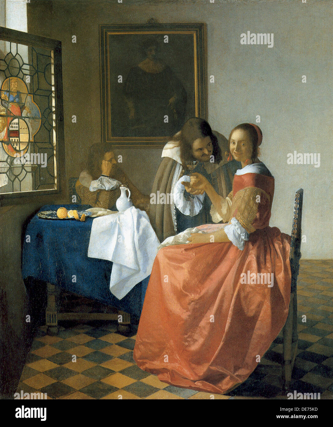 La fille avec le verre, 1659-1660. Artiste : Vermeer, Jan (Johannes) (1632-1675) Banque D'Images