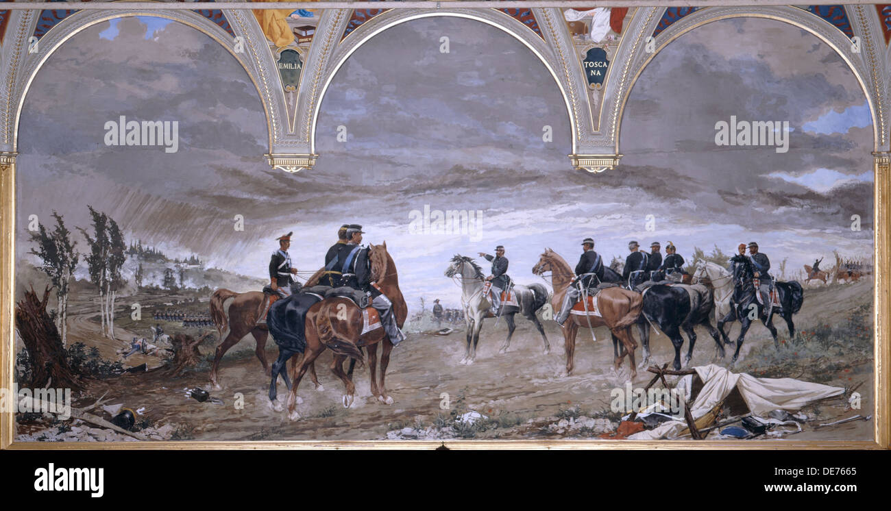 La bataille de Solferino, 1886. Artiste : Amos Cassioli, (1832-1891) Banque D'Images