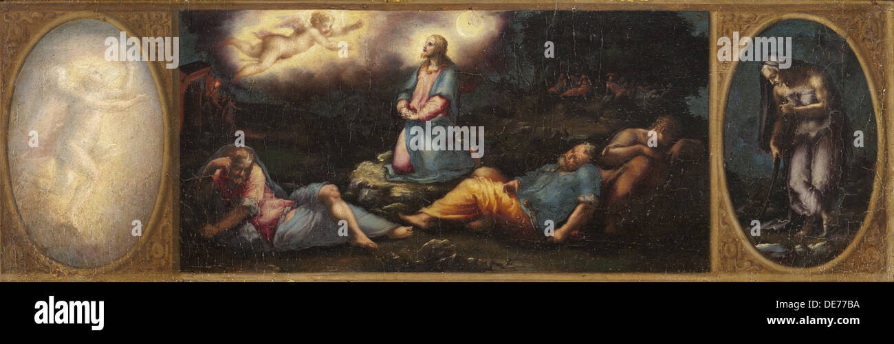 Le Christ au mont des Oliviers avec deux figures allégoriques. Artiste : Vasari, Giorgio (1511-1574) Banque D'Images