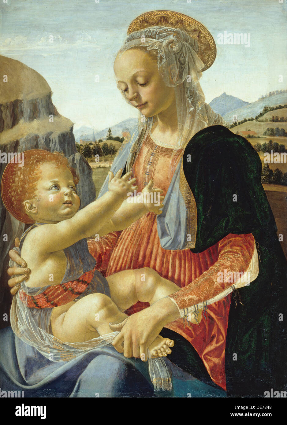 La Vierge et l'enfant. Artiste : Andrea del Verrocchio, (1437-1488) Banque D'Images