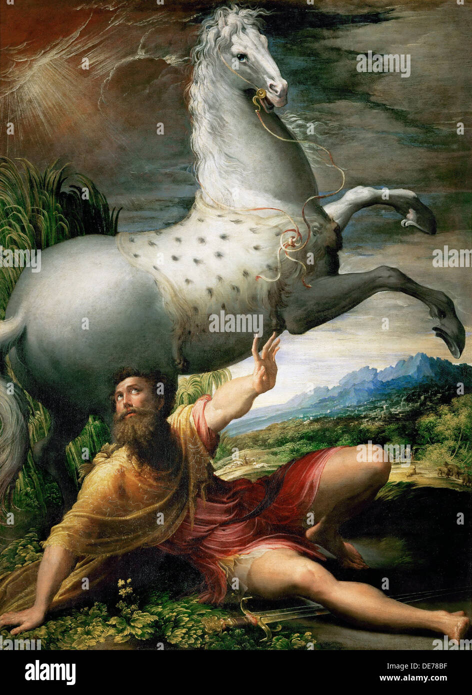 La Conversion de Saint Paul, ca 1528. Artiste : Parmigianino (1503-1540) Banque D'Images