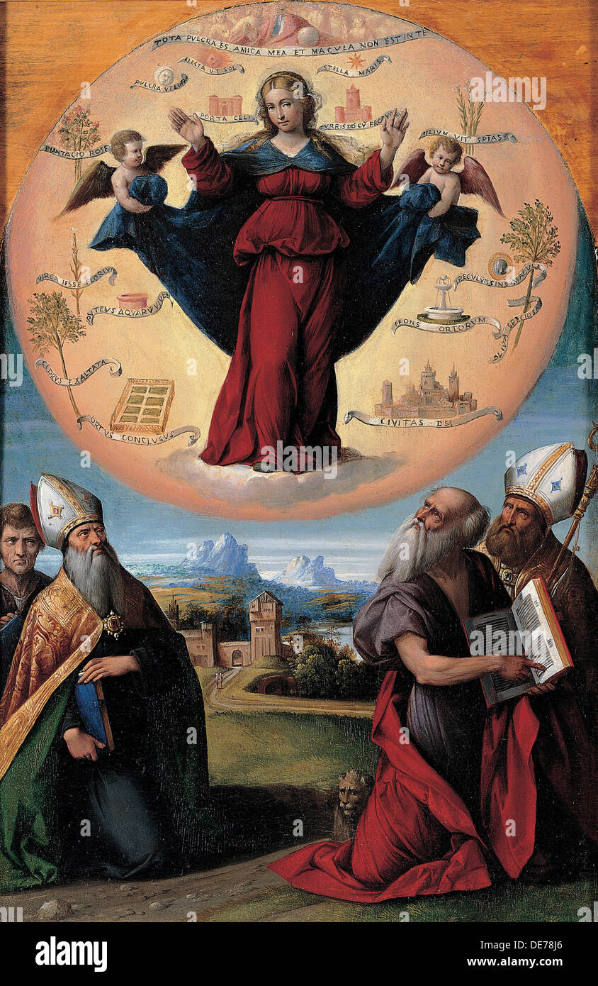 L'Immaculée Conception avec les saints, ch. 1535-1550. Artiste : Garofalo, Benvenuto Tisi da (1481-1559) Banque D'Images