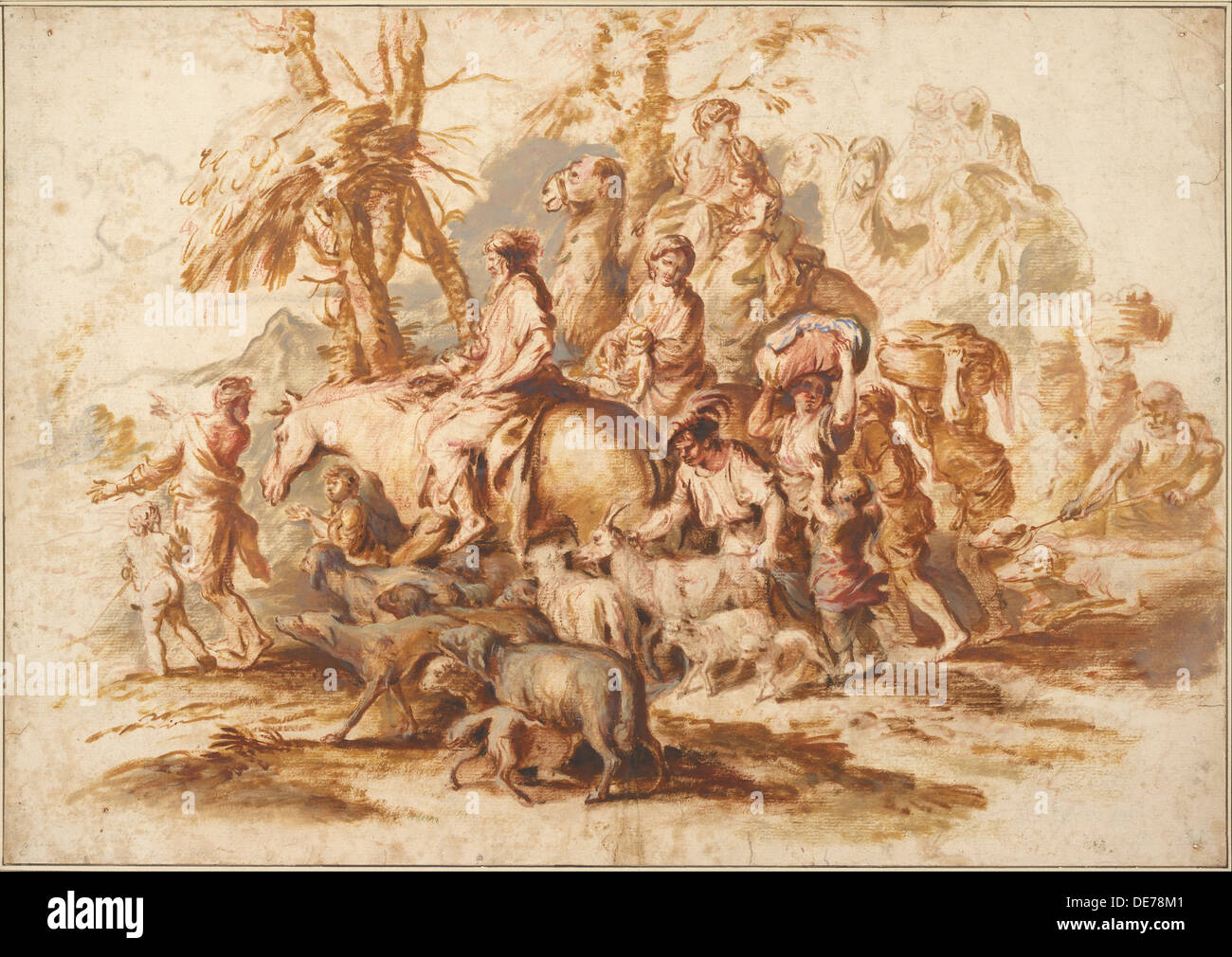 Le retour de Jacob, ca 1647-1651. Artiste : Giovanni Benedetto Castiglione (1610-1665) Banque D'Images