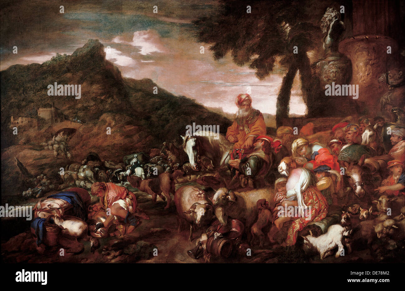 Abraham sur la route de Canaan, 1650-1660. Artiste : Giovanni Benedetto Castiglione (1610-1665) Banque D'Images