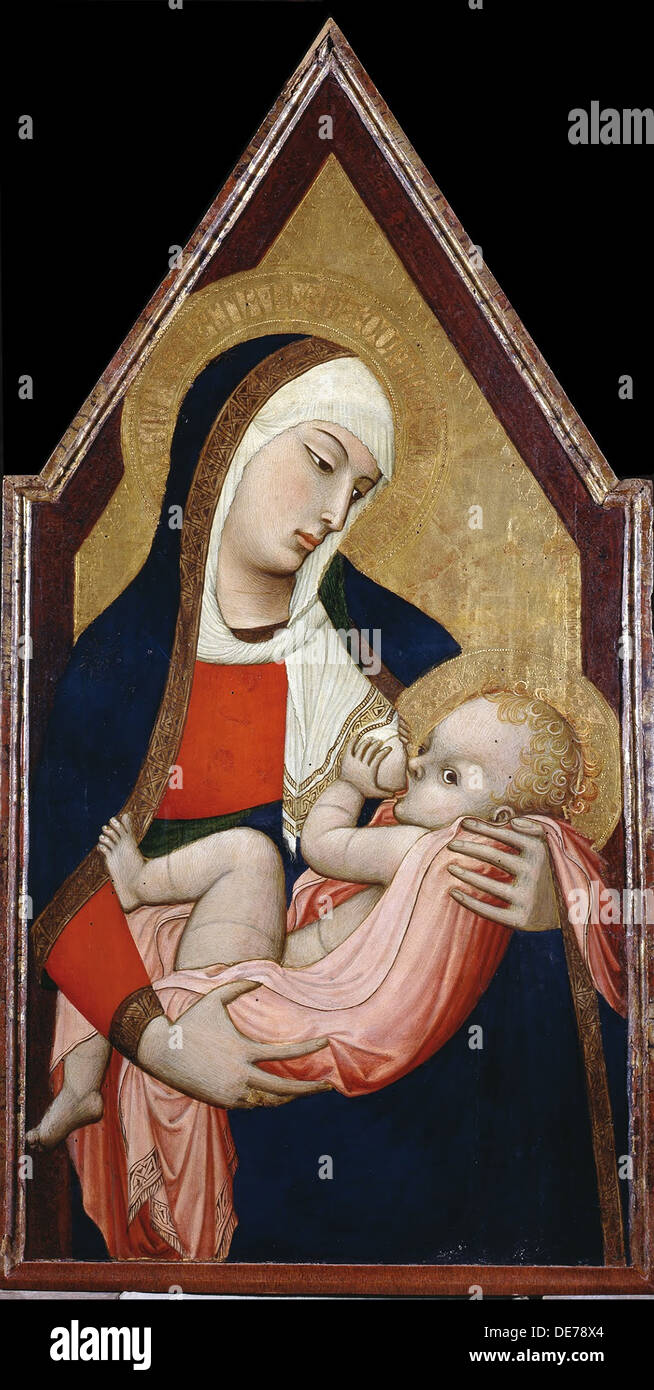 Madone du lait, entre 1325 et 1348. Artiste : Ambrogio Lorenzetti, (ca 1290-ca 1348) Banque D'Images