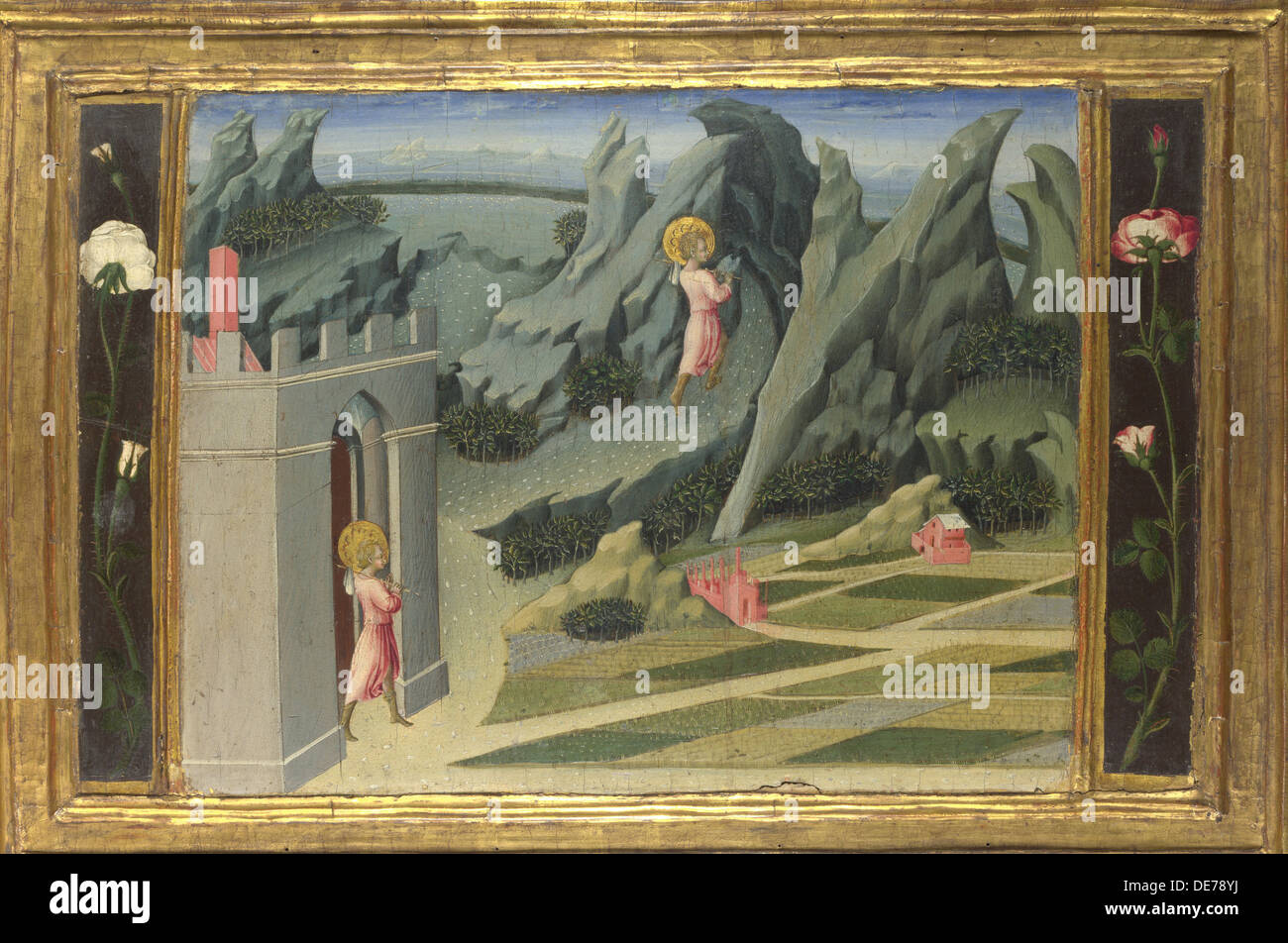 Saint Jean le Baptiste se retirer dans le désert (Predella Panel), 1454. Artiste : Giovanni di Paolo (ca 1403-1482) Banque D'Images