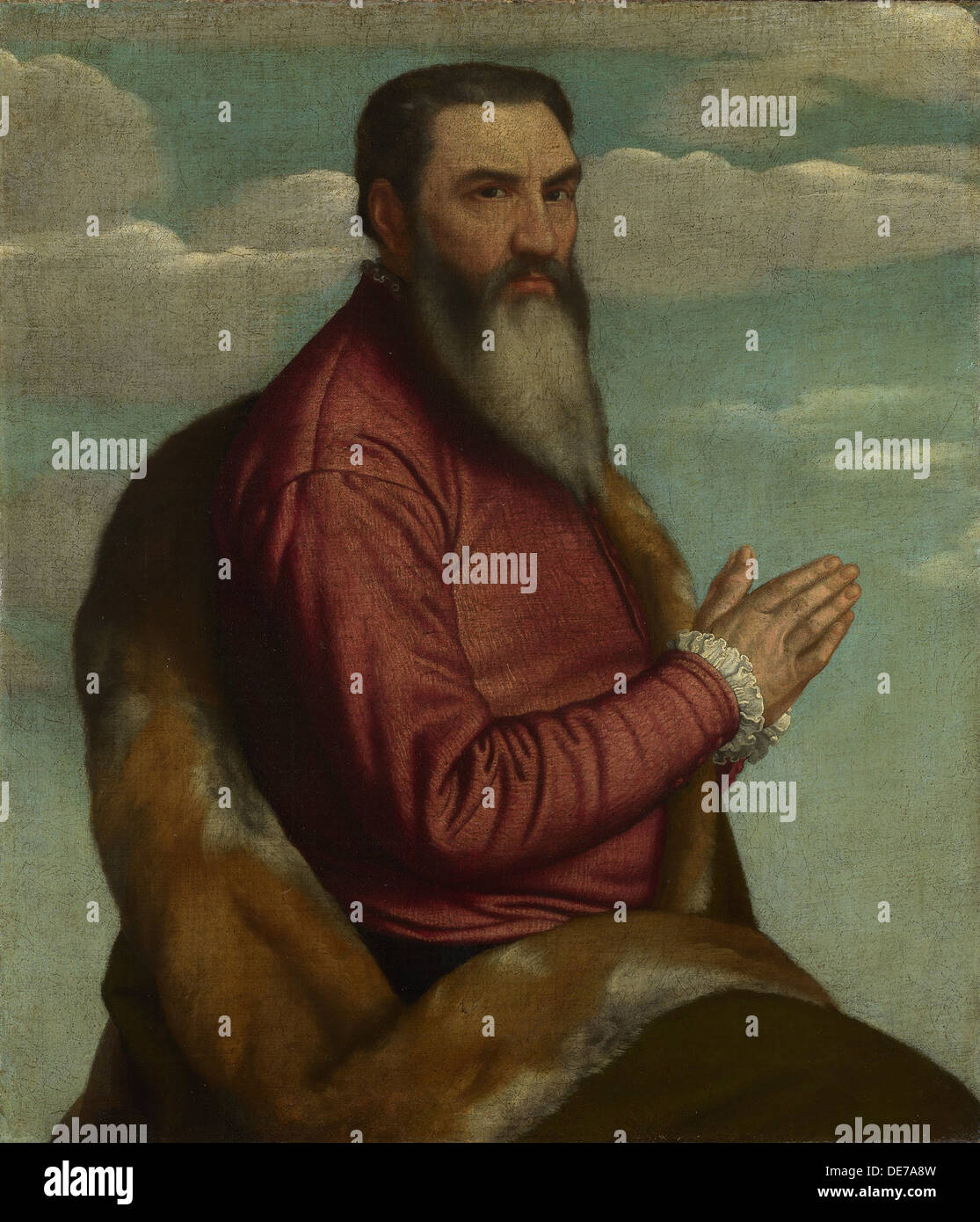 Priant l'homme avec une longue barbe, ca 1545. Artiste : Moretto da Brescia (ca 1498 - 1554) Banque D'Images
