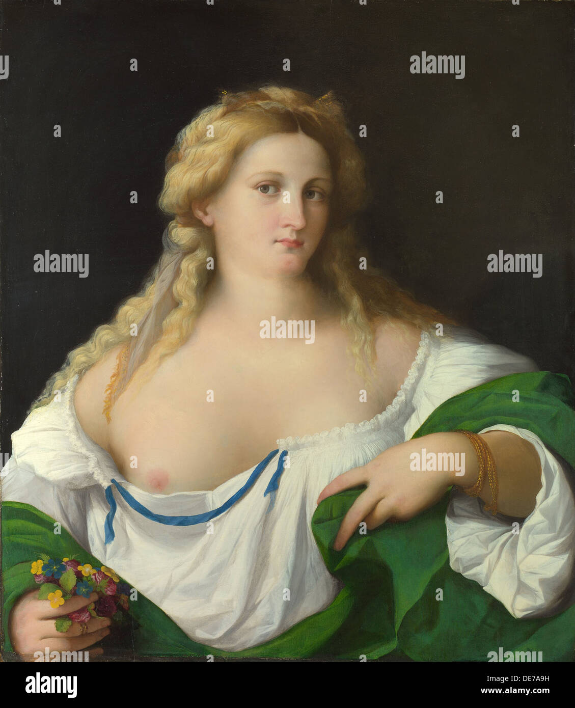 Une femme blonde, ch. 1520. Artiste : Palma il Vecchio, Jacopo, l'ancien (1480-1528) Banque D'Images