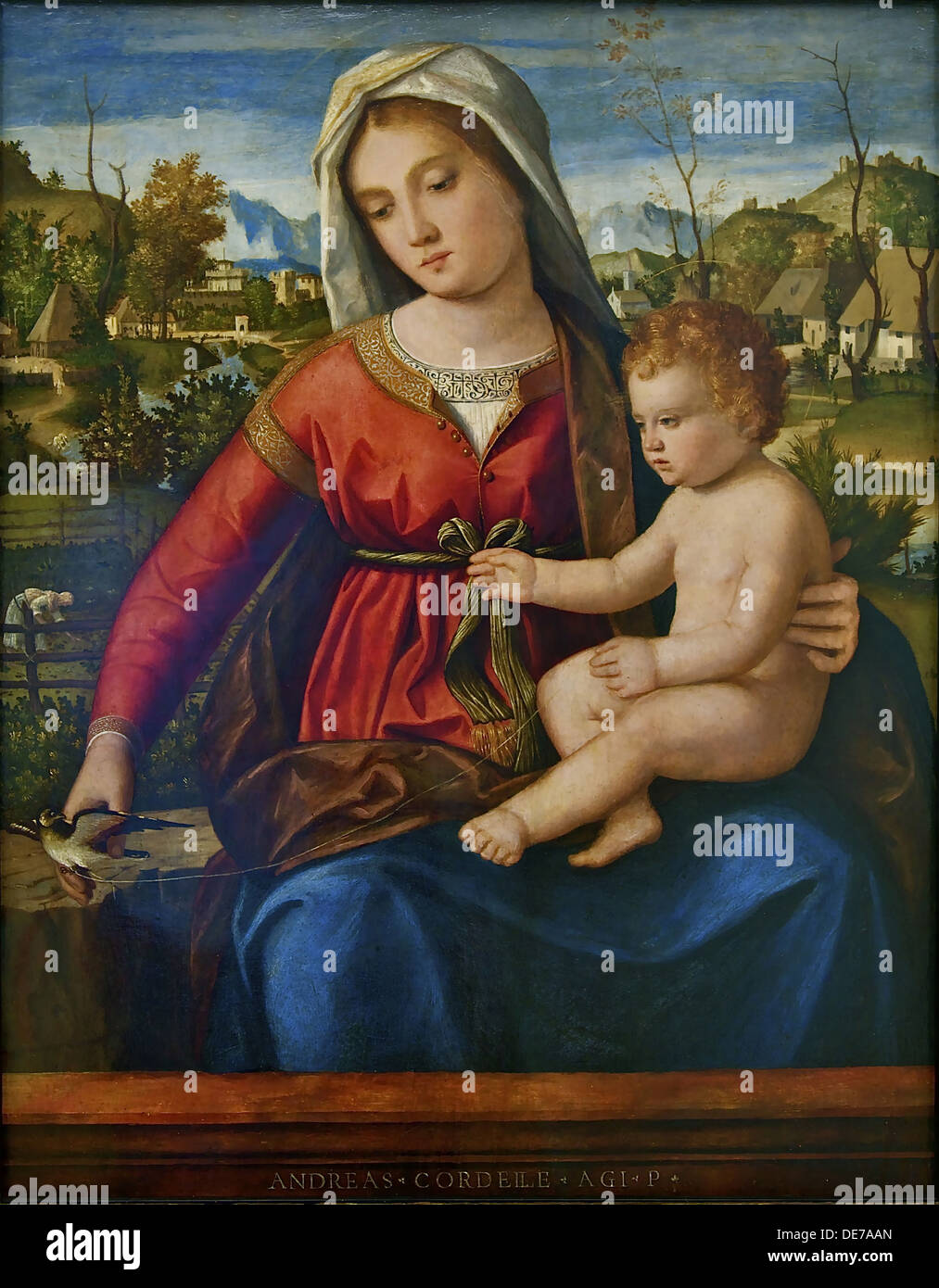 Vierge à l'enfant. Artiste : Andrea Previtali, (ca 1480-1528) Banque D'Images