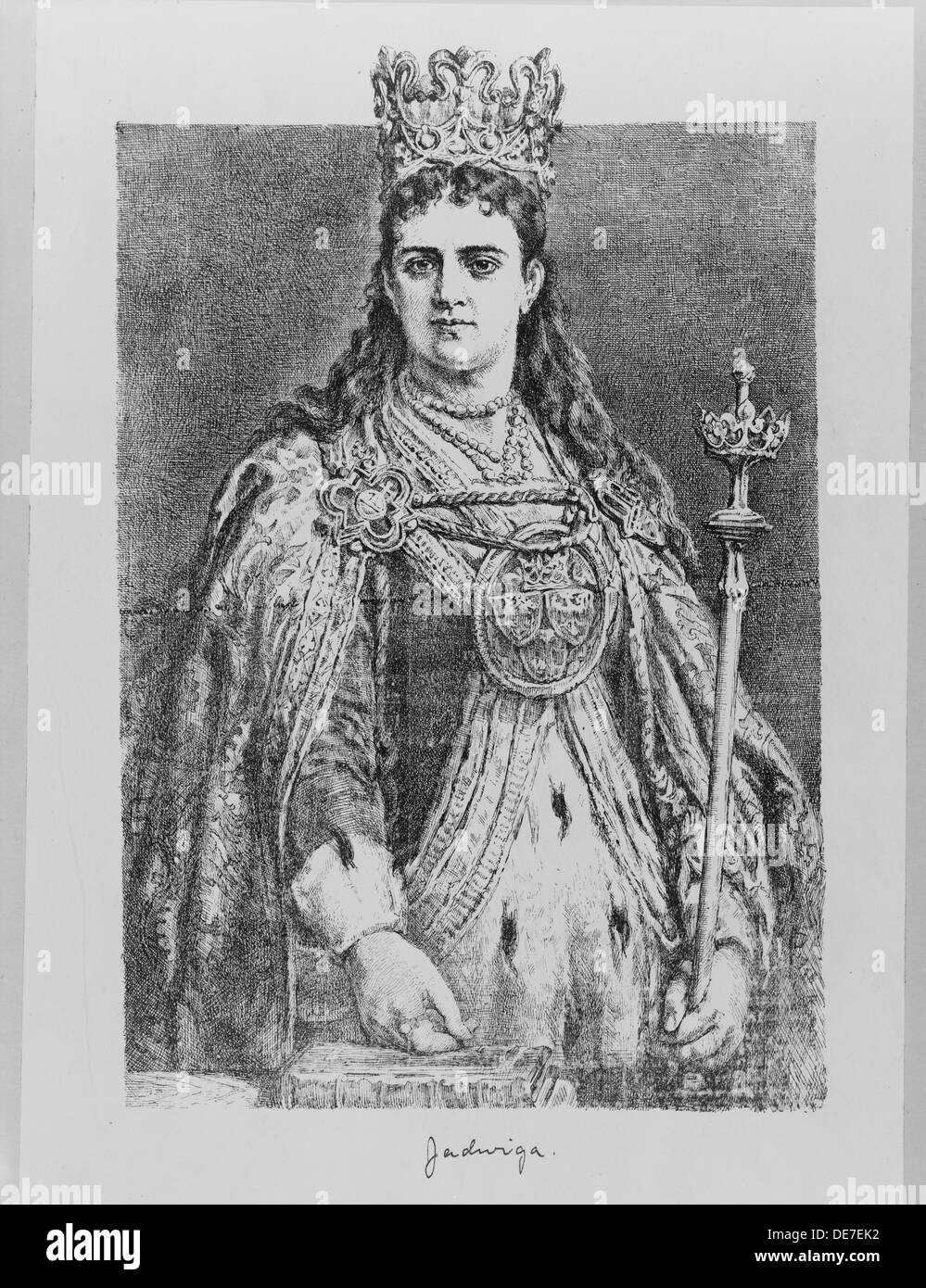 Reine Jadwiga de Pologne, 19ème siècle. Artiste : Jan Matejko, Alojzy (1838-1893) Banque D'Images