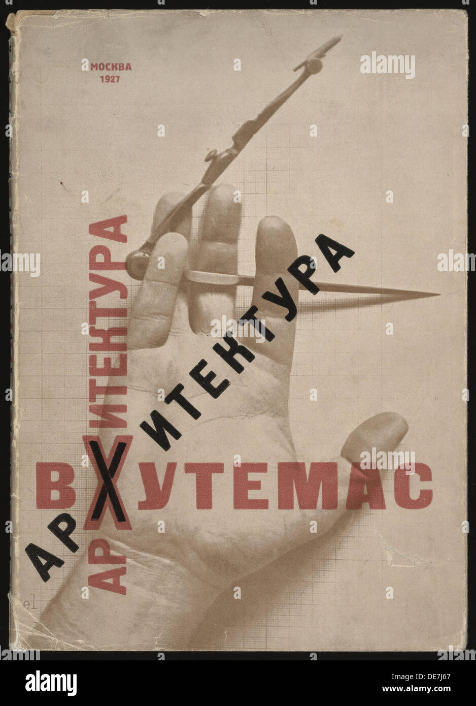 L'architecture à la Vkhoutemas (couverture du livre), 1927. Artiste : El Lissitzky, (1890-1941) Banque D'Images