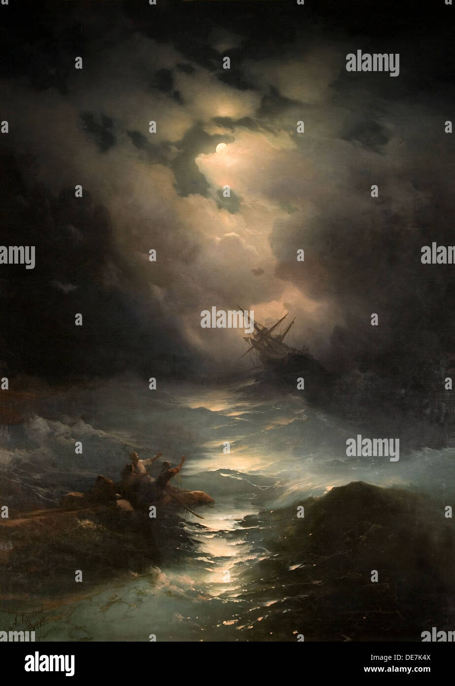 Tempête en mer du Nord, 1865. Artiste : Aivazovsky, Ivan Constantinovitch (1817-1900) Banque D'Images